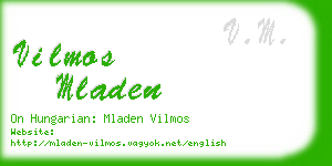 vilmos mladen business card